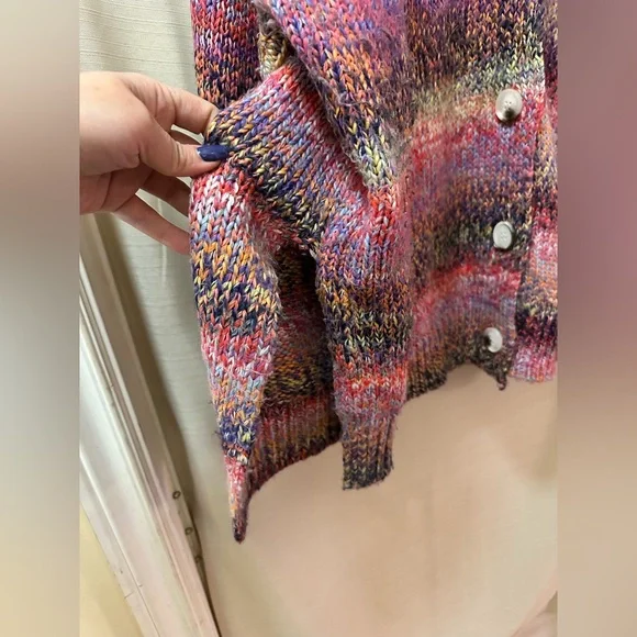 Beautiful Soul Chunky Knit Cardigan Oversized XXL 2XL Heavy Multicolor Boho - Picture 7 of 9